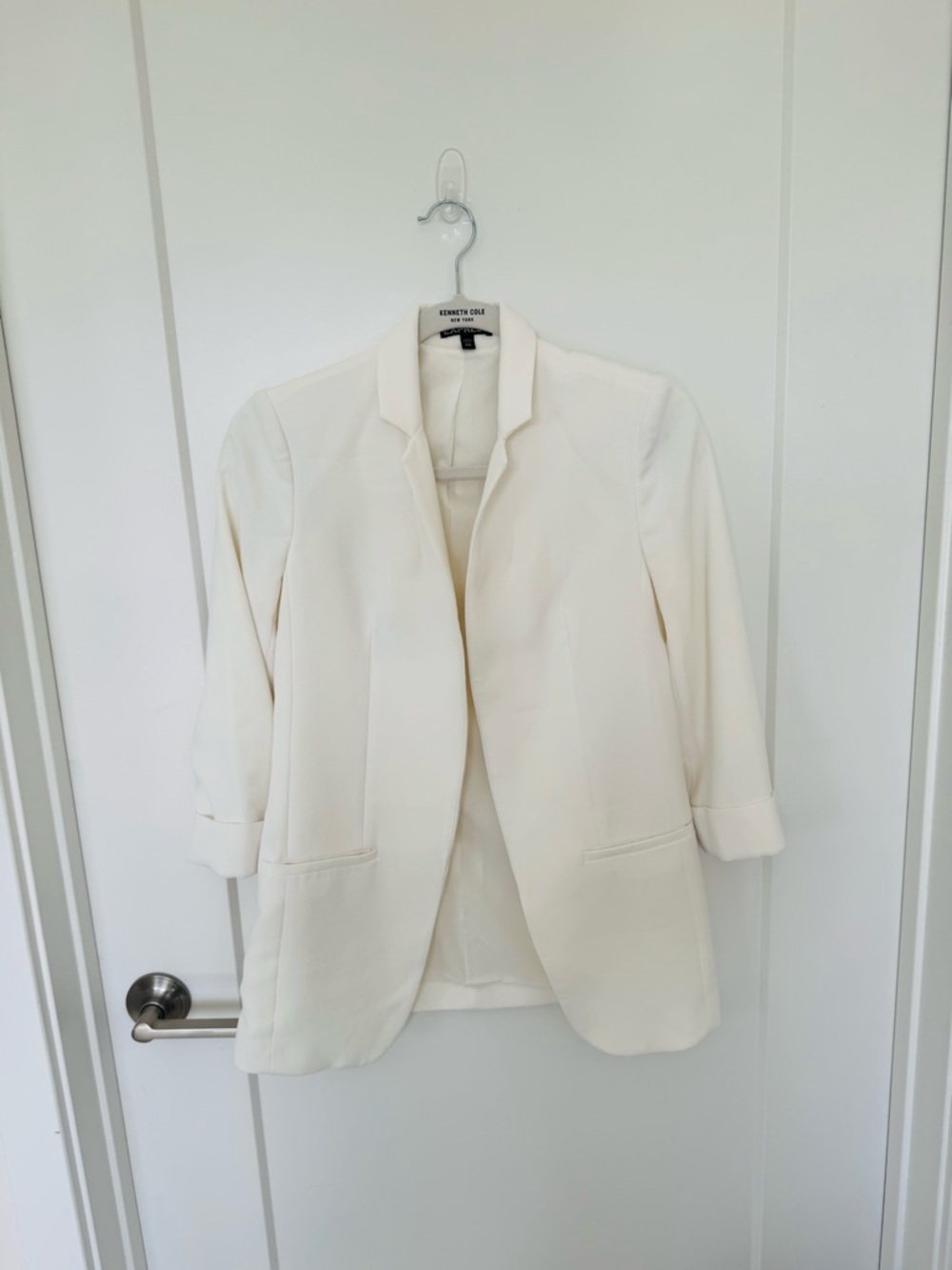 Express Cream Open-Front Cream Tailored Blazer XXS